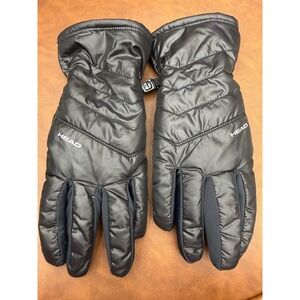 Head Quilted Winter Gloves Mens Medium Black New WOT Fleece Lined Ripstop
